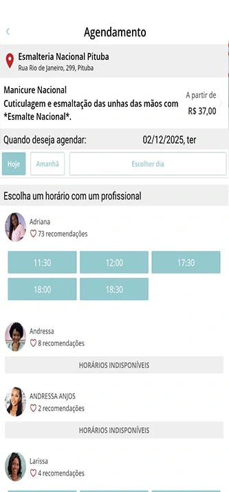 Perfil do usuário no aplicativo da Esmalteria Nacional